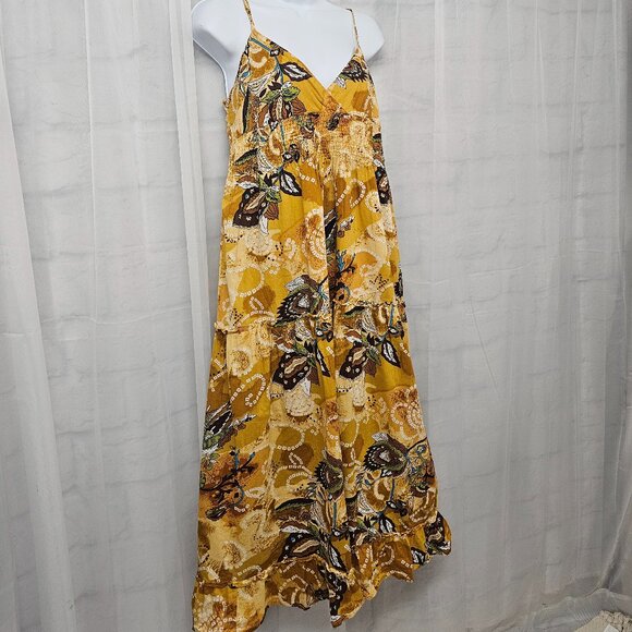 Speed Control Dress Babydoll Y2K Boho Floral Midi Tiered Sleeveless L - Picture 5 of 12